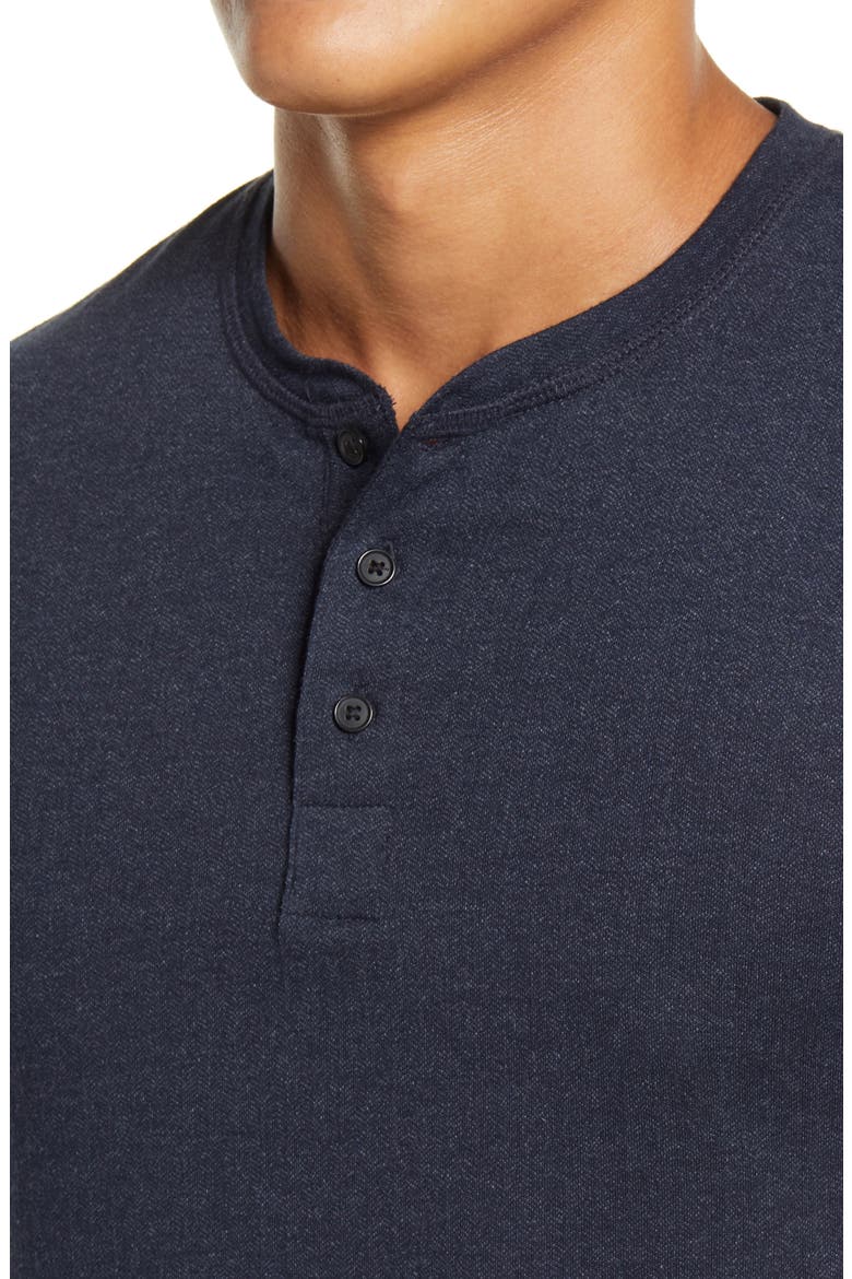 Herringbone Terry Long Sleeve Henley T-Shirt, Alternate, color, TRUE NAVY