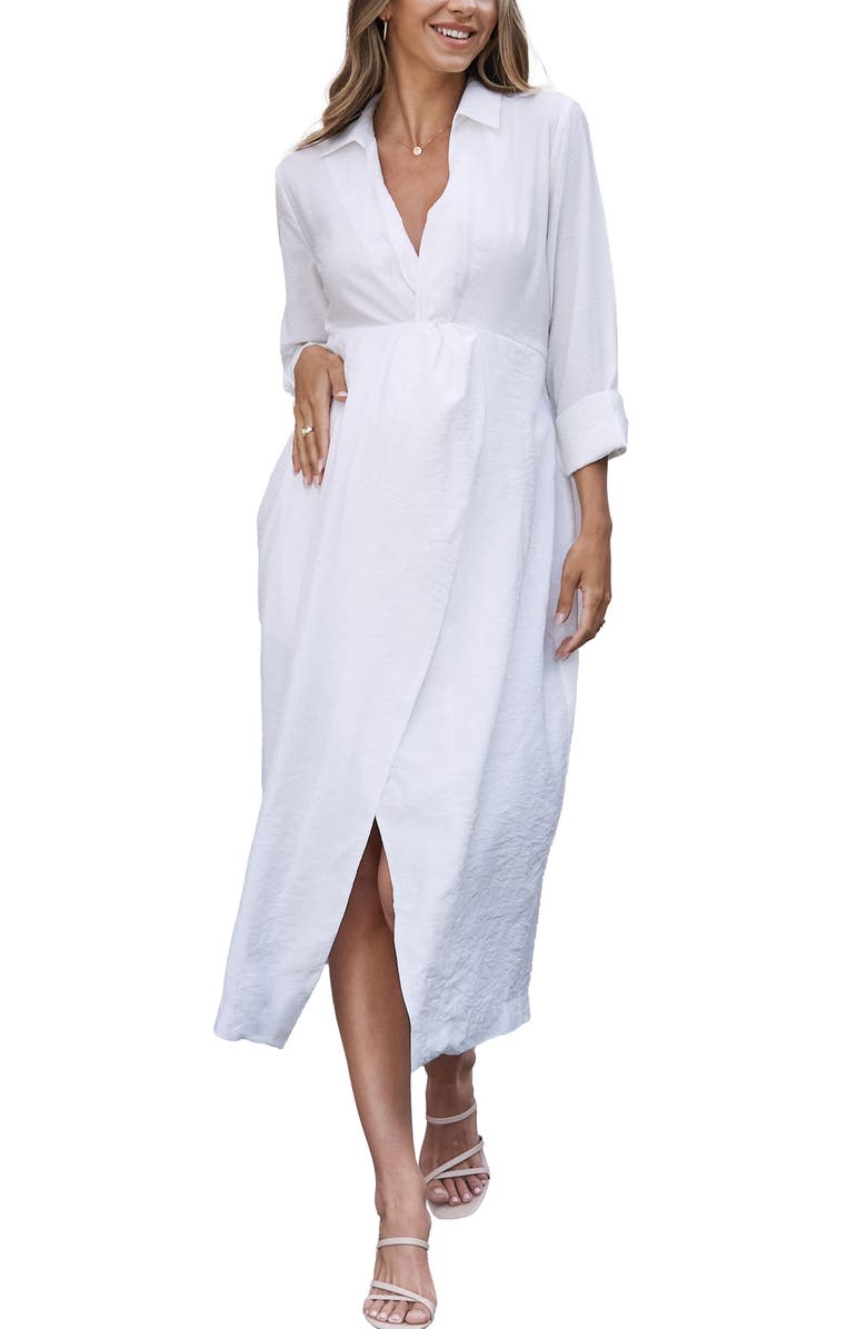 Angel Maternity Camille Maternity/Nursing Shirtdress, Main, color,