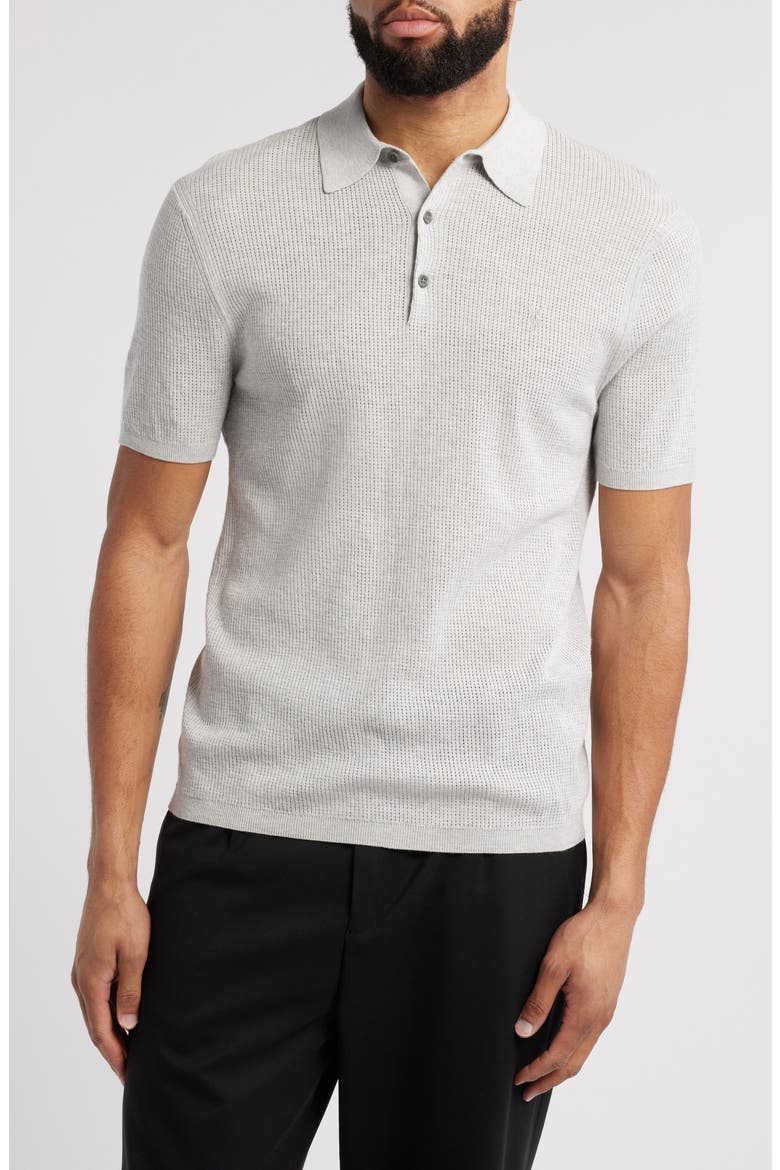 Aubrey Ribbed Polo, Main, color, LIGHT GREY