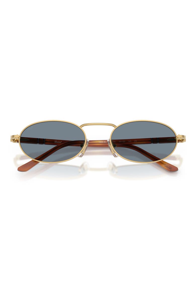 55mm Rectangular Sunglasses, Alternate, color, GOLD / BLUE