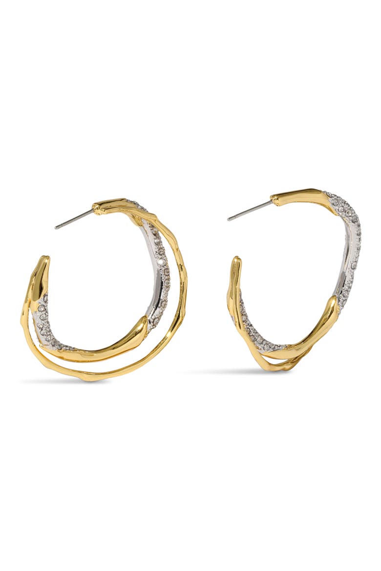 Solanales Crystal Pavé Twisted Hoop Earrings, Alternate, color, CRYSTALS