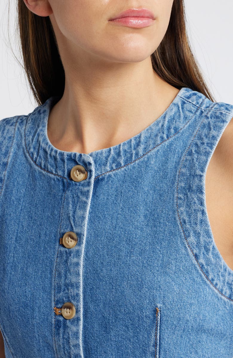 Madewell Crewneck Denim Vest, Alternate, color, 