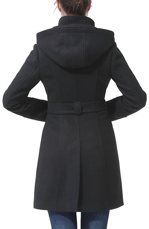 Kimi & Kai Andie Wool Blend Hooded Coat In Black
