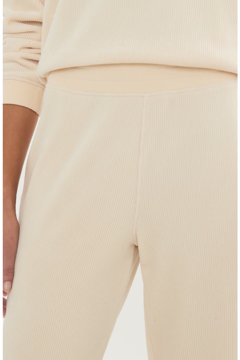 Velour Flare Leg Pants, Alternate, color, CREAM