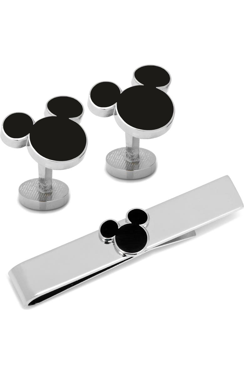 Cufflinks, Inc. Mickey Mouse Tie Bar & Cuff Links Set, Main, color,