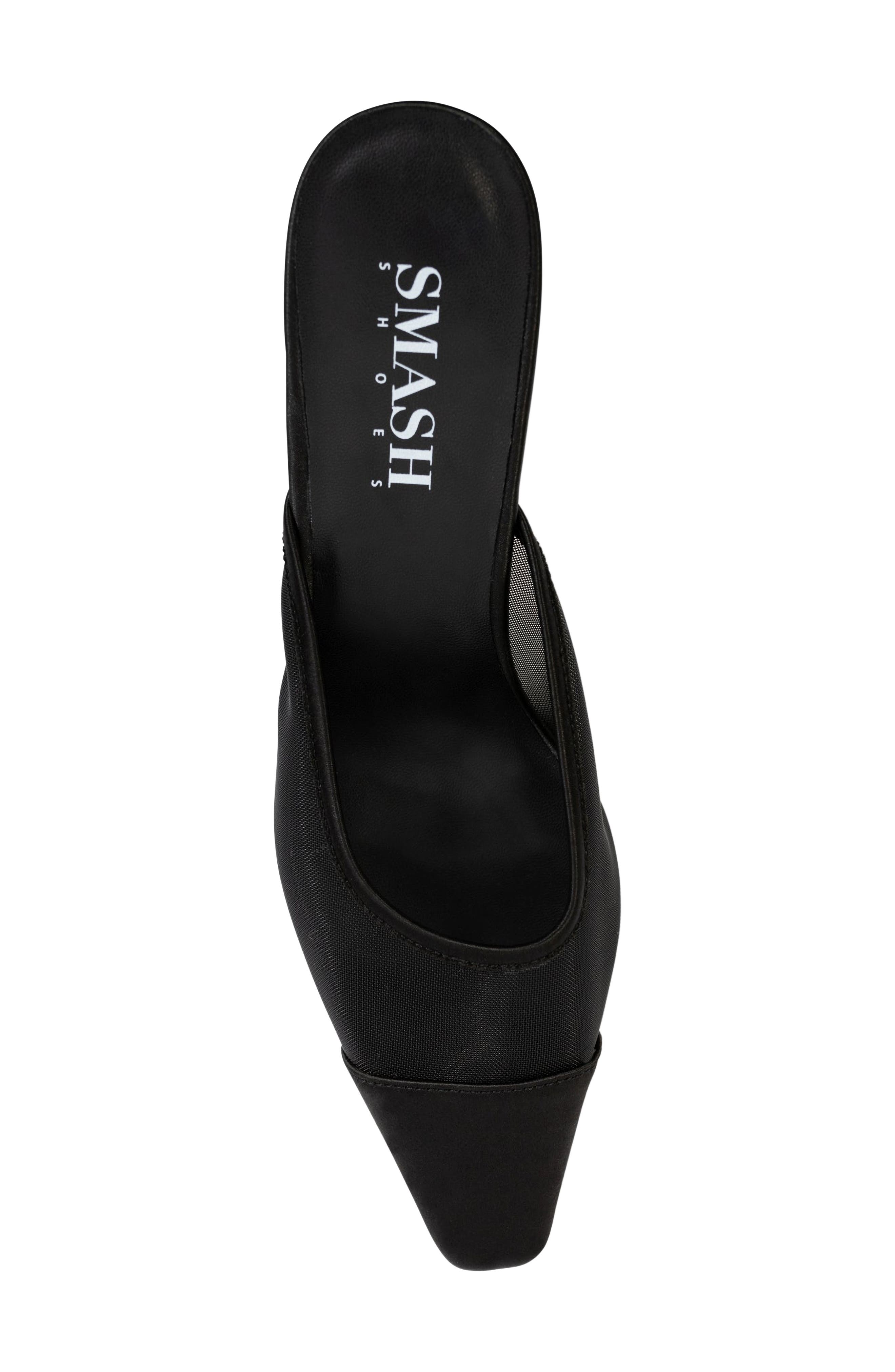 Ella Pointed Toe Mesh Mule, Alternate, color, BLACK