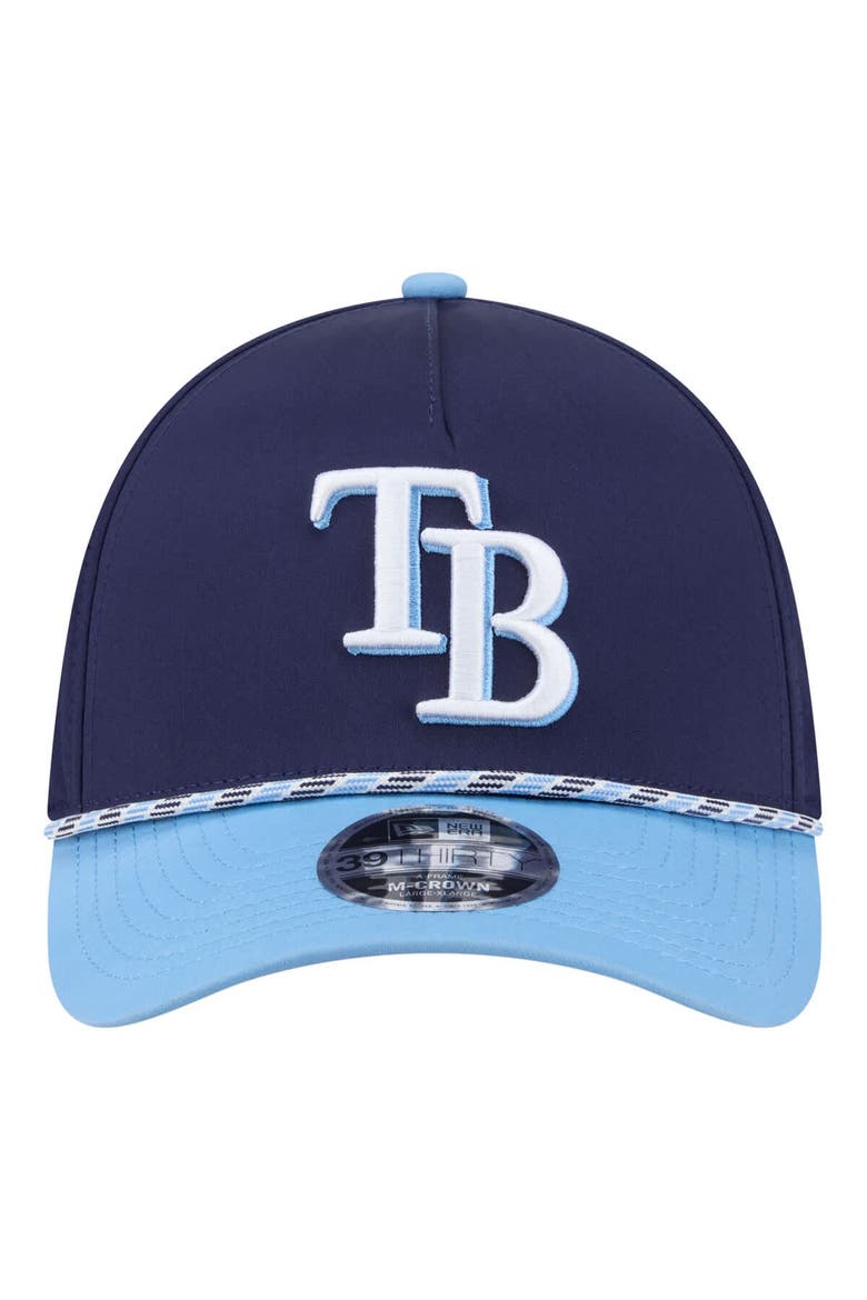 Men's New Era Navy/Light Blue Tampa Bay Rays Rope M-Crown A-Frame 39THIRTY Flex Hat, Alternate, color, Navy