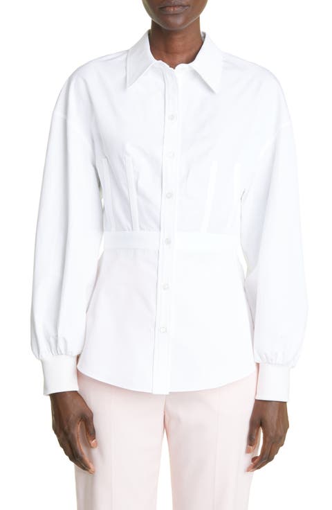 Cocoon Sleeve Cotton Poplin Blouse