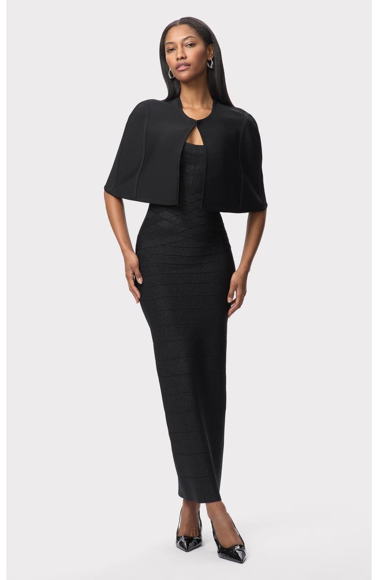 Herve Leger The Juliette Cape, Alternate, color, Black