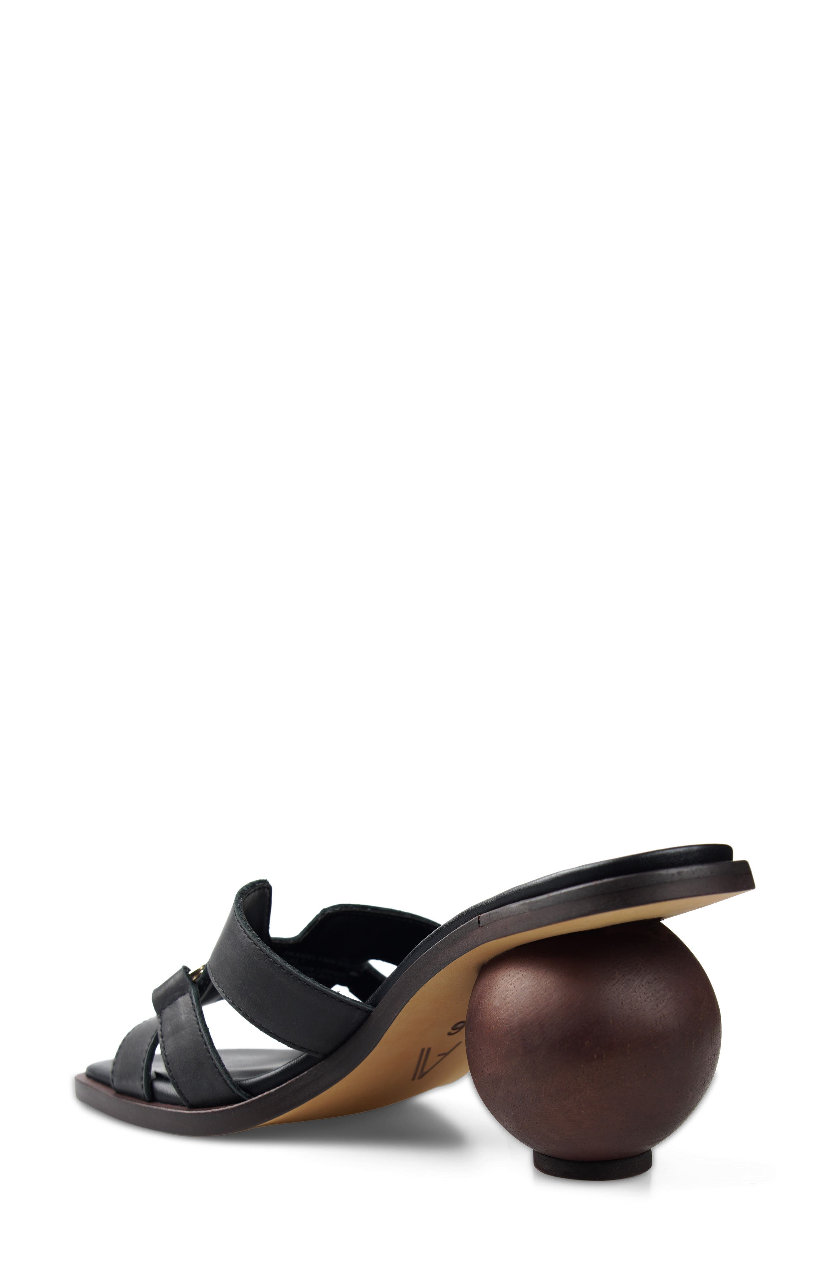 Franklynn Leather Slide Sandal, Alternate, color, BLACK LEATHER