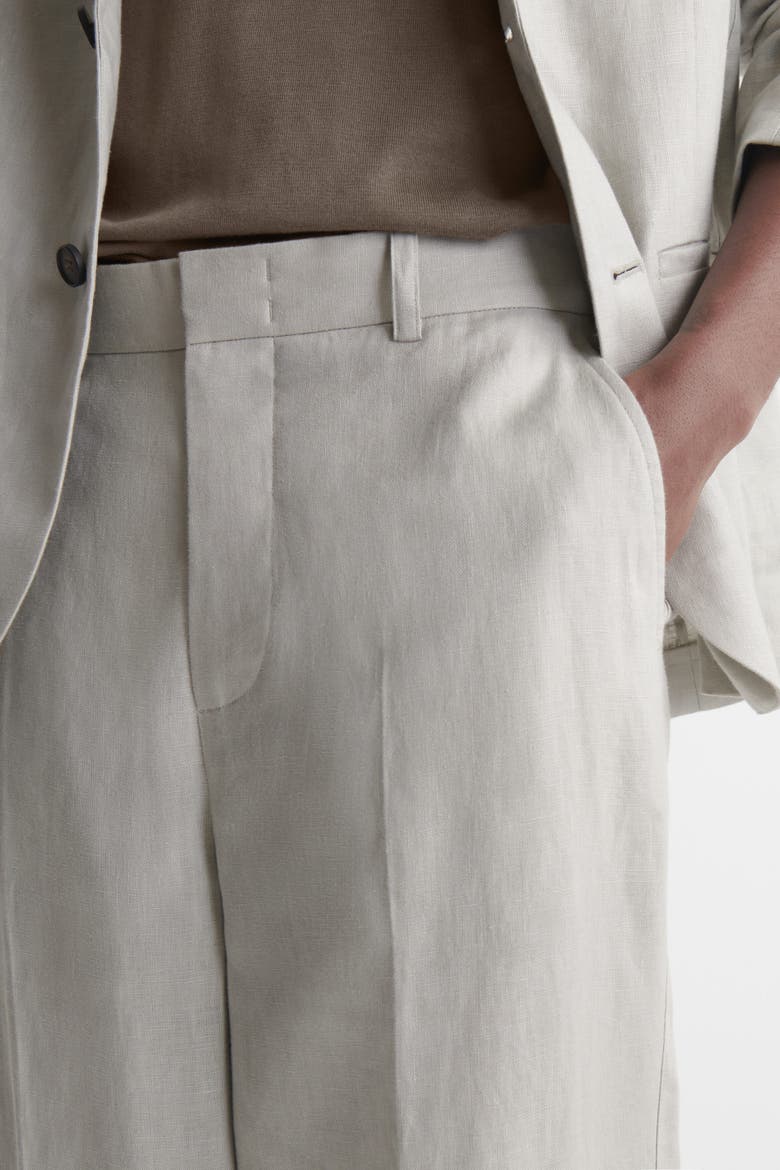 Relaxed Linen Tapered Pants, Alternate, color, PALE PISTACHIO