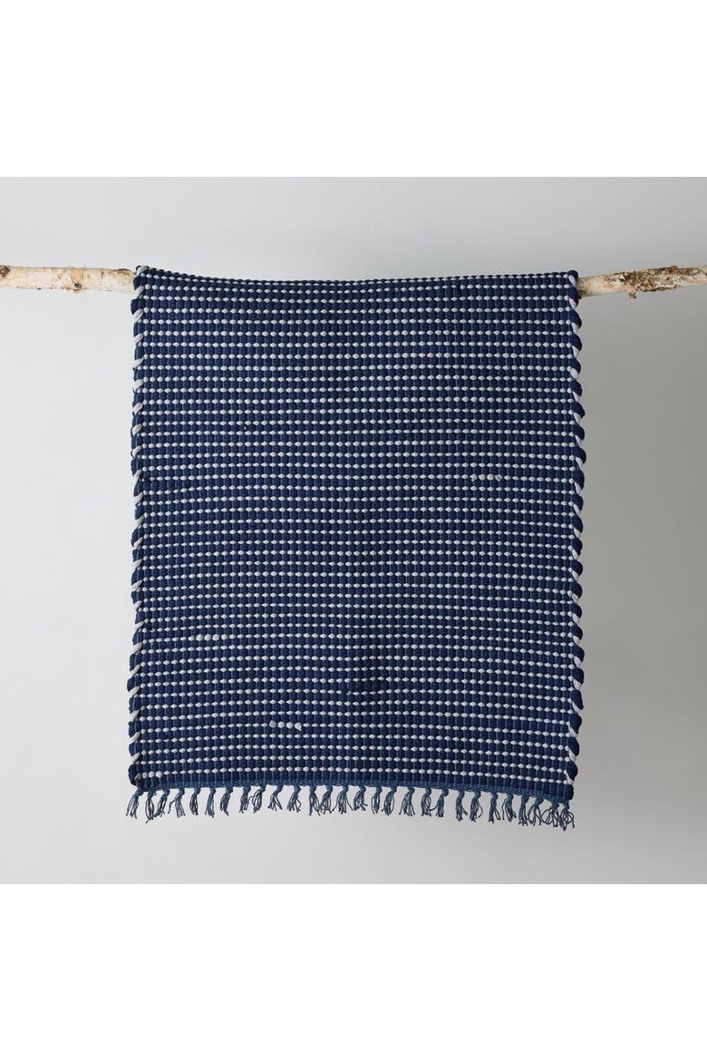 Riverweave Navy Blue Hand-Loomed Cotton Mat, Main, color, Navy Blue