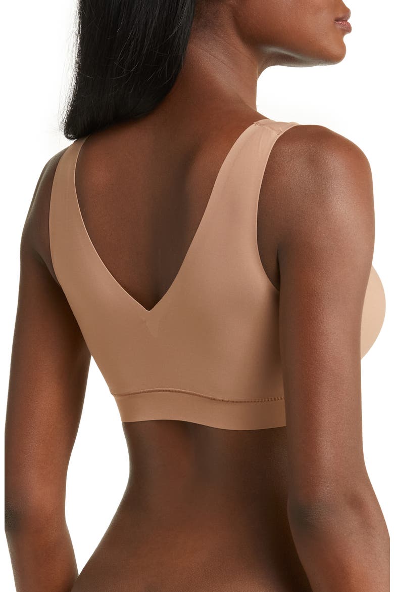 Soft Stretch Padded V-Neck Bralette, Alternate, color, COFFEE LATTE