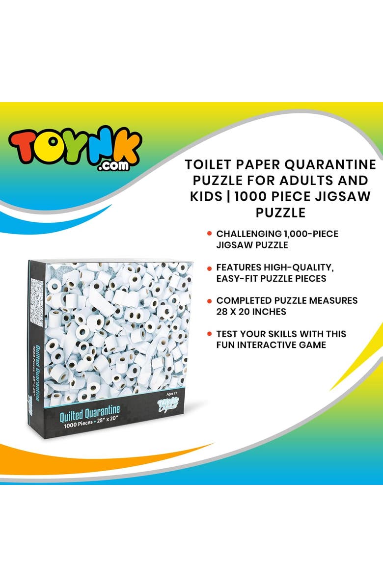 Toynk Quilted Quarantine Toilet Paper 1000 Piece Jigsaw Puzzle, Alternate, color, Multi-Color