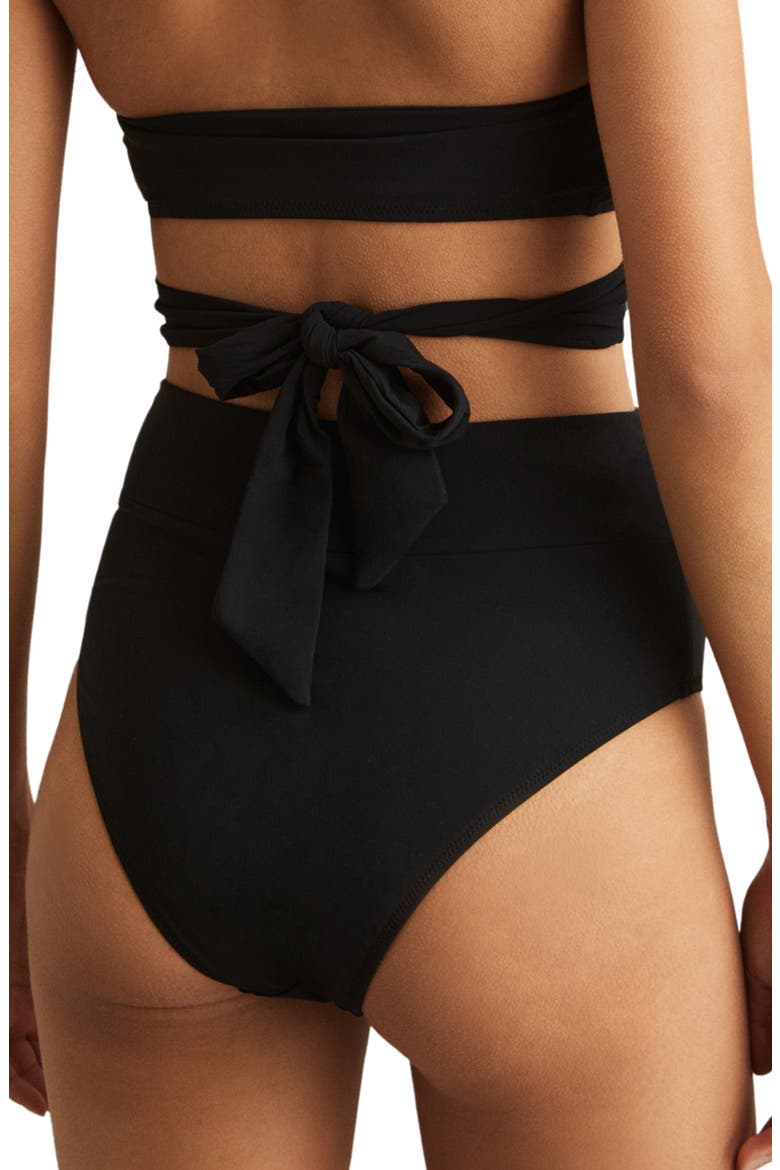 Helena High Waist Bikini Bottoms, Alternate, color, BLACK