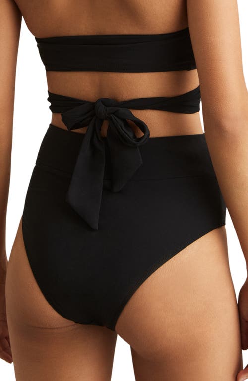 Reiss Helena High Waist Bikini Bottoms In Black