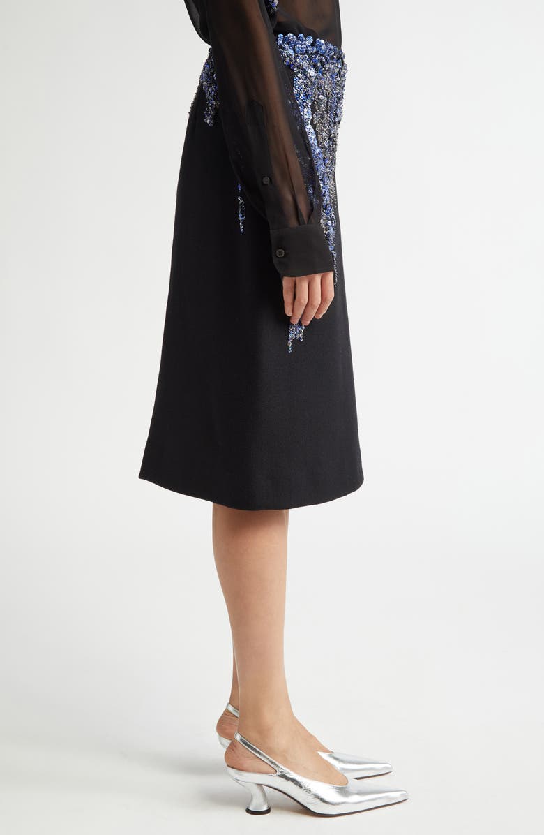 Dries Van Noten Sequin Embroidered Pencil Skirt, Alternate, color, Black