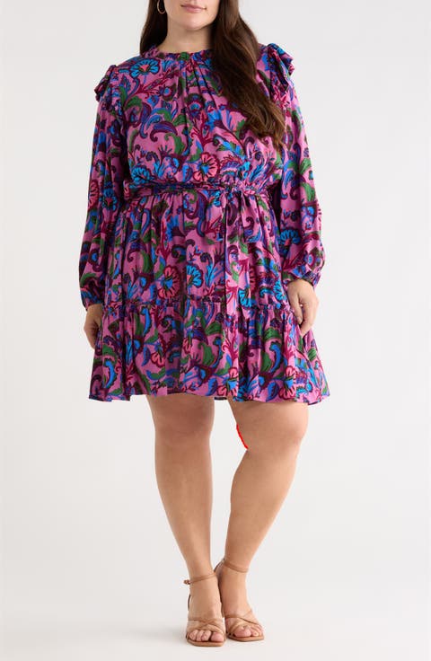 Valier Floral Long Sleeve Dress (Plus)