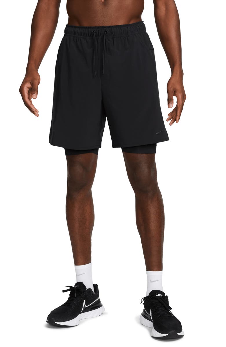 Nike Dri-FIT Unlimited 2-in-1 Versatile Shorts, Main, color, Black/ Black/ Black/ Black