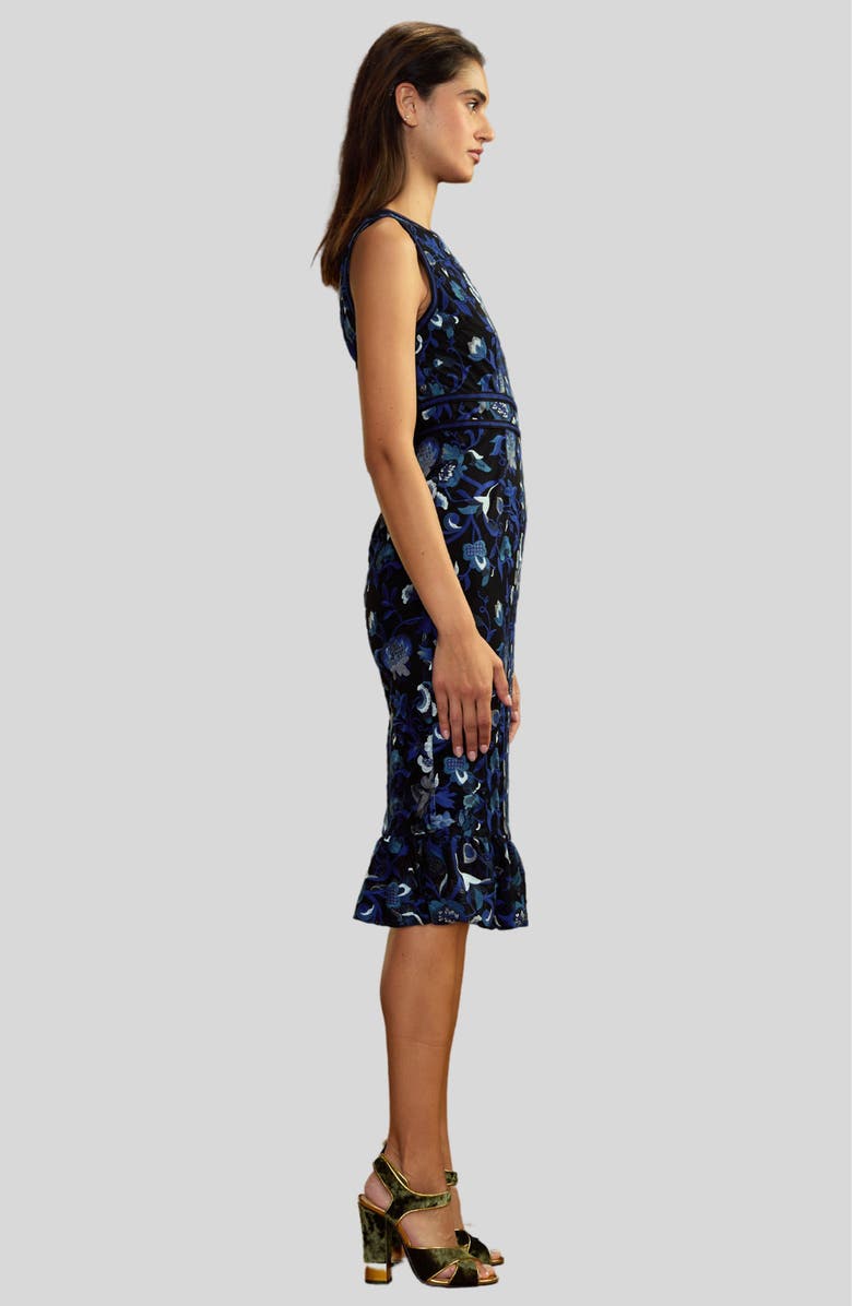 Cynthia Rowley EMBROIDERED SLEEVELESS MIDI DRESS, Alternate, color, 
