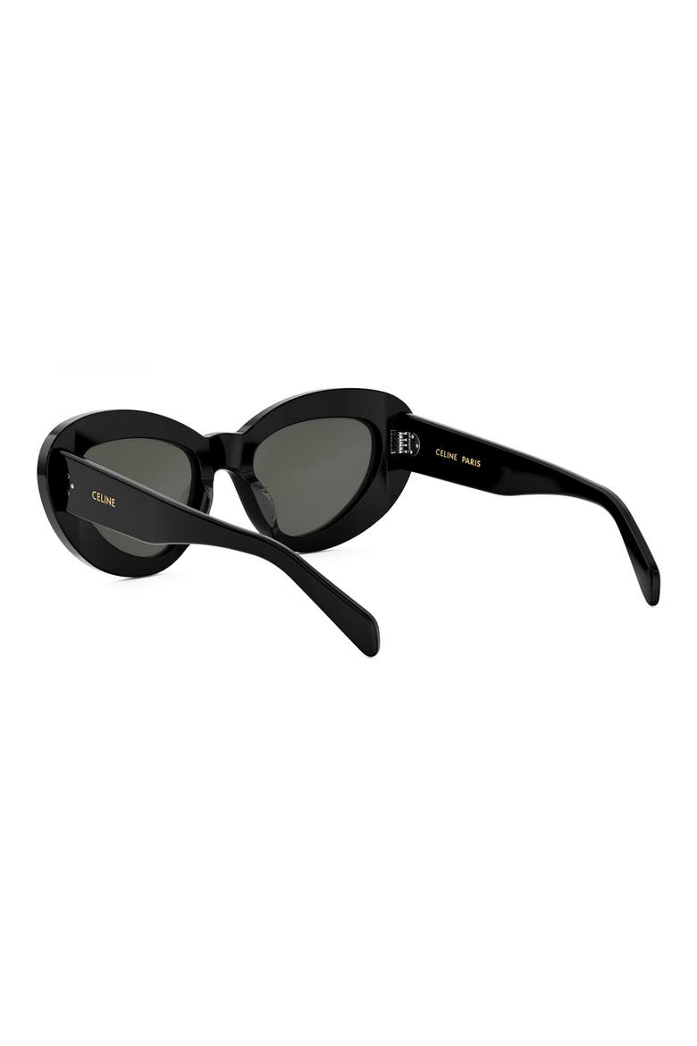 Bold 3 Dots 52mm Cat Eye Sunglasses, Alternate, color, SHINY BLACK / SMOKE
