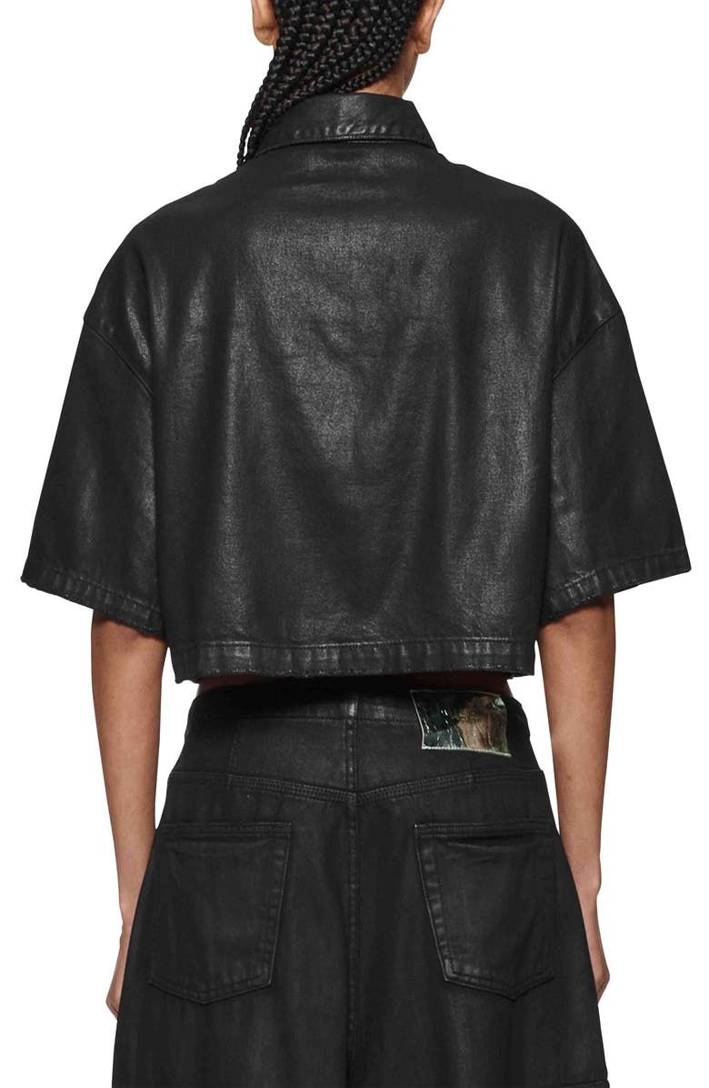 PURPLE BRAND Coated Crop Shirt, Alternate, color,