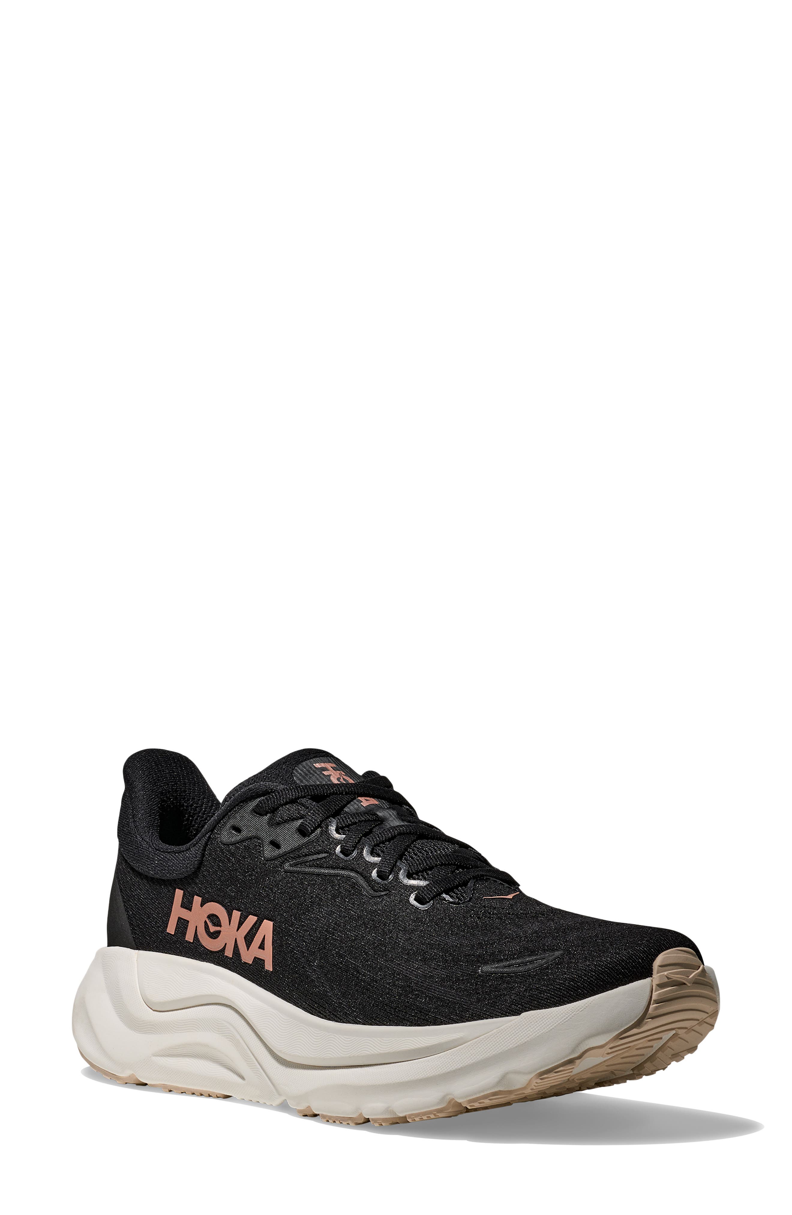 HOKA Arahi 8 Stability Running Shoe, Main, color, Black / Rose Gold