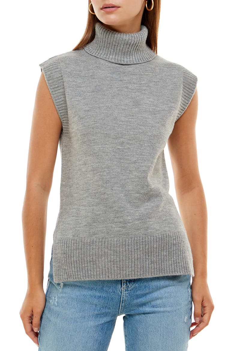 Ariana Turtleneck Vest, Main, color, HEATHER GREY