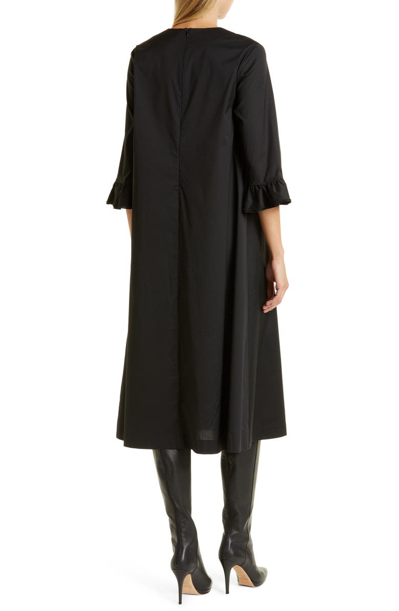 Misook Floral Embroidered Midi Dress, Alternate, color, 