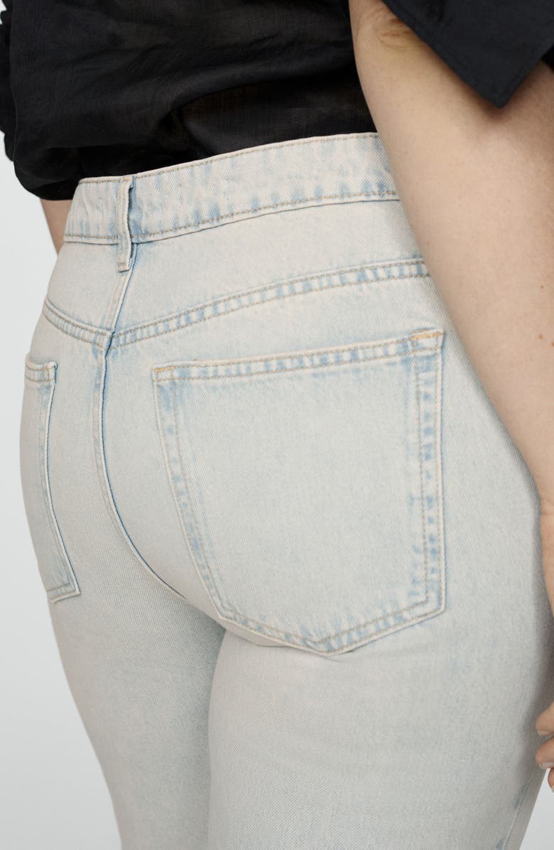 MANGO Raw Hem Crop Straight Leg Jeans, Alternate, color,