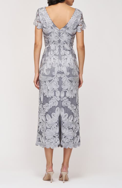 Js Collections Soutache Lace Cocktail Dress In Gunmetal
