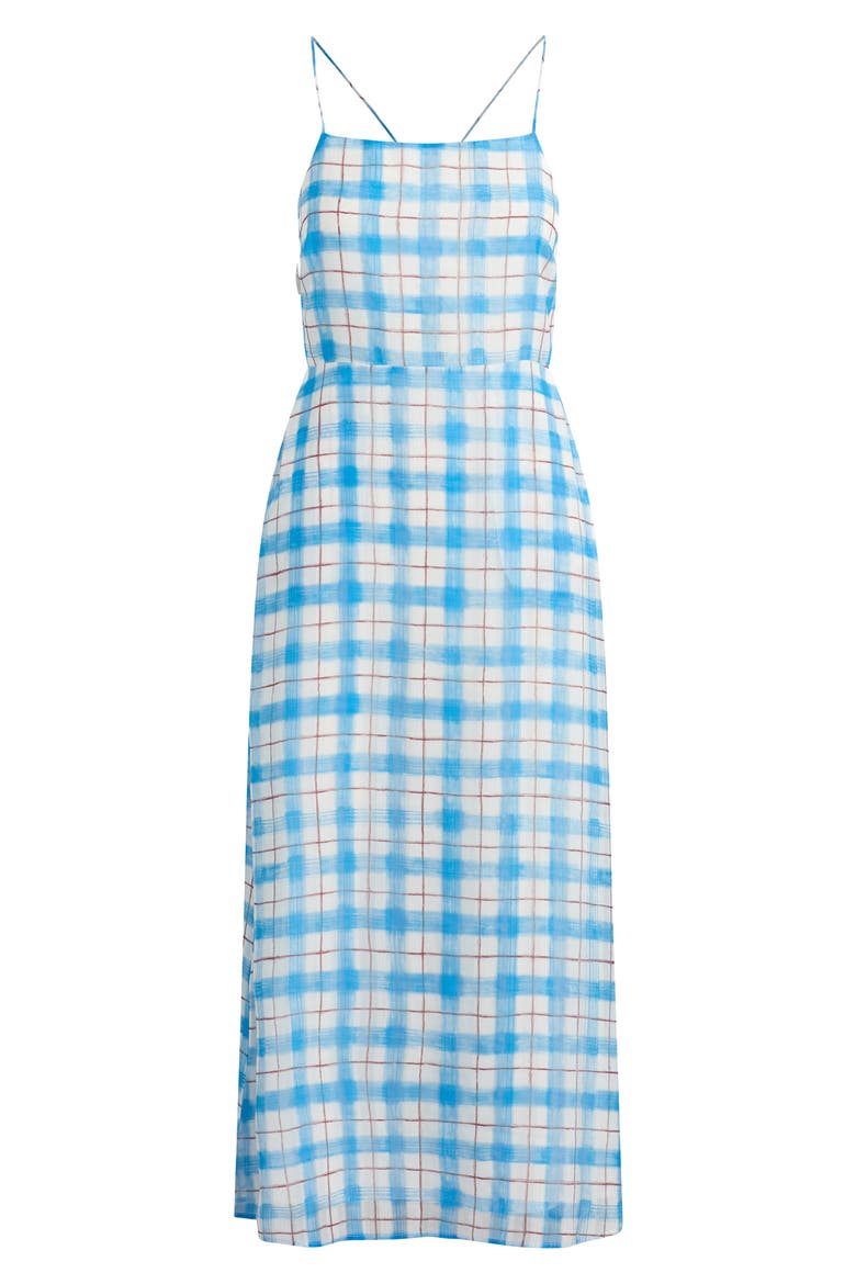 The Charlie Midi Dress, Alternate, color, BLUE/ RUST CHECK