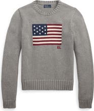Polo Ralph Lauren Flag Intarsia Cotton Crewneck Sweater