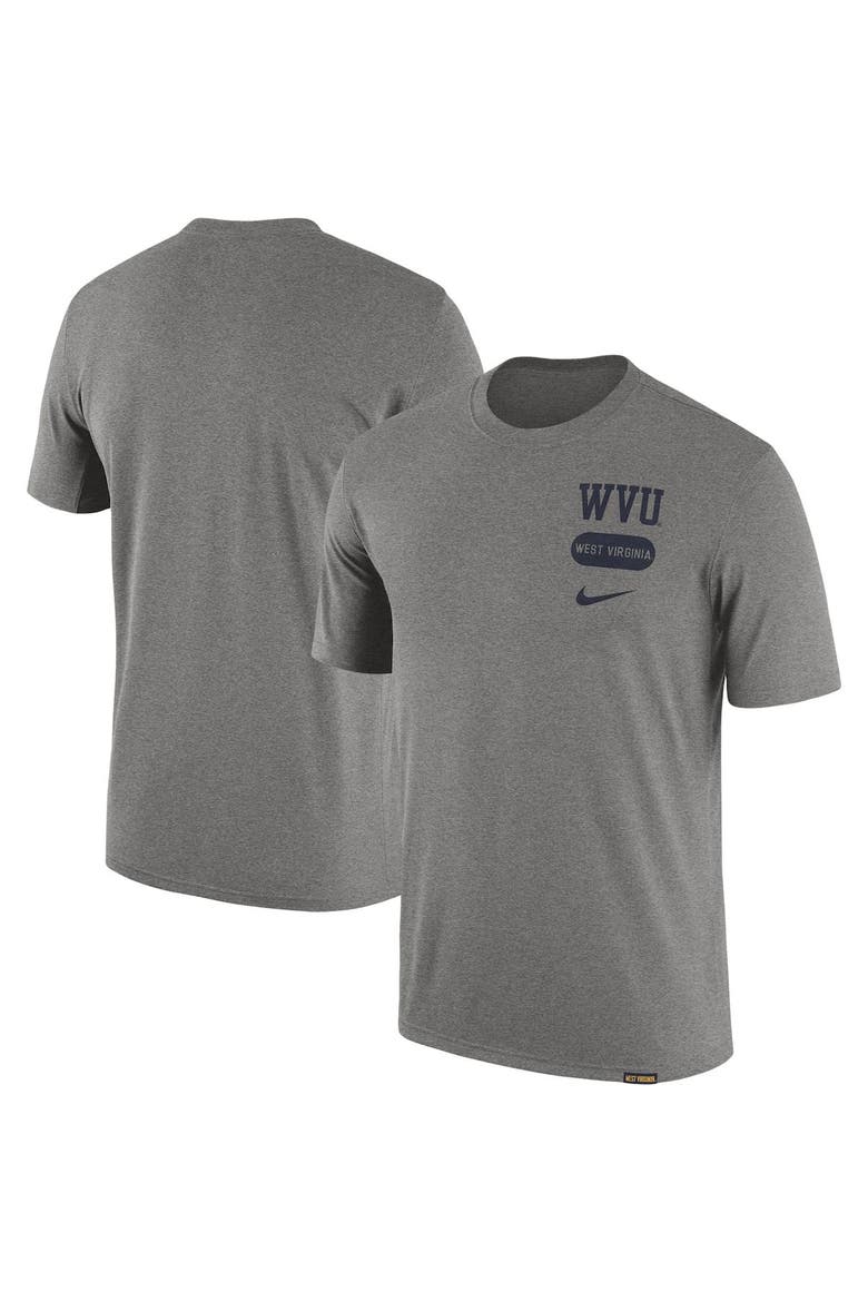 Men's Nike Heather Gray West Virginia Mountaineers Campus Letterman Tri-Blend T-Shirt, Alternate, color, Heather Gray