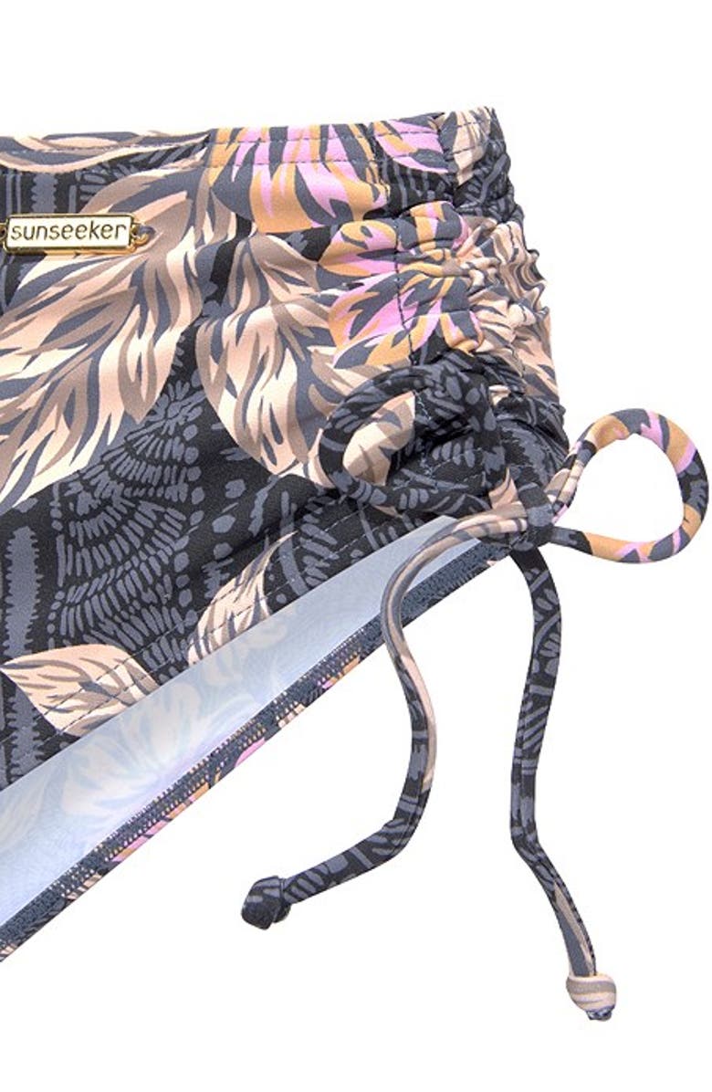 LASCANA Mix Print Mid Rise Bikini Bottom, Alternate, color, Black Printed