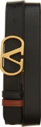 Valentino VLOGO Buckle Reversible Leather Belt