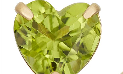 Fzn 10k Gold Peridot Heart Stud Earrings