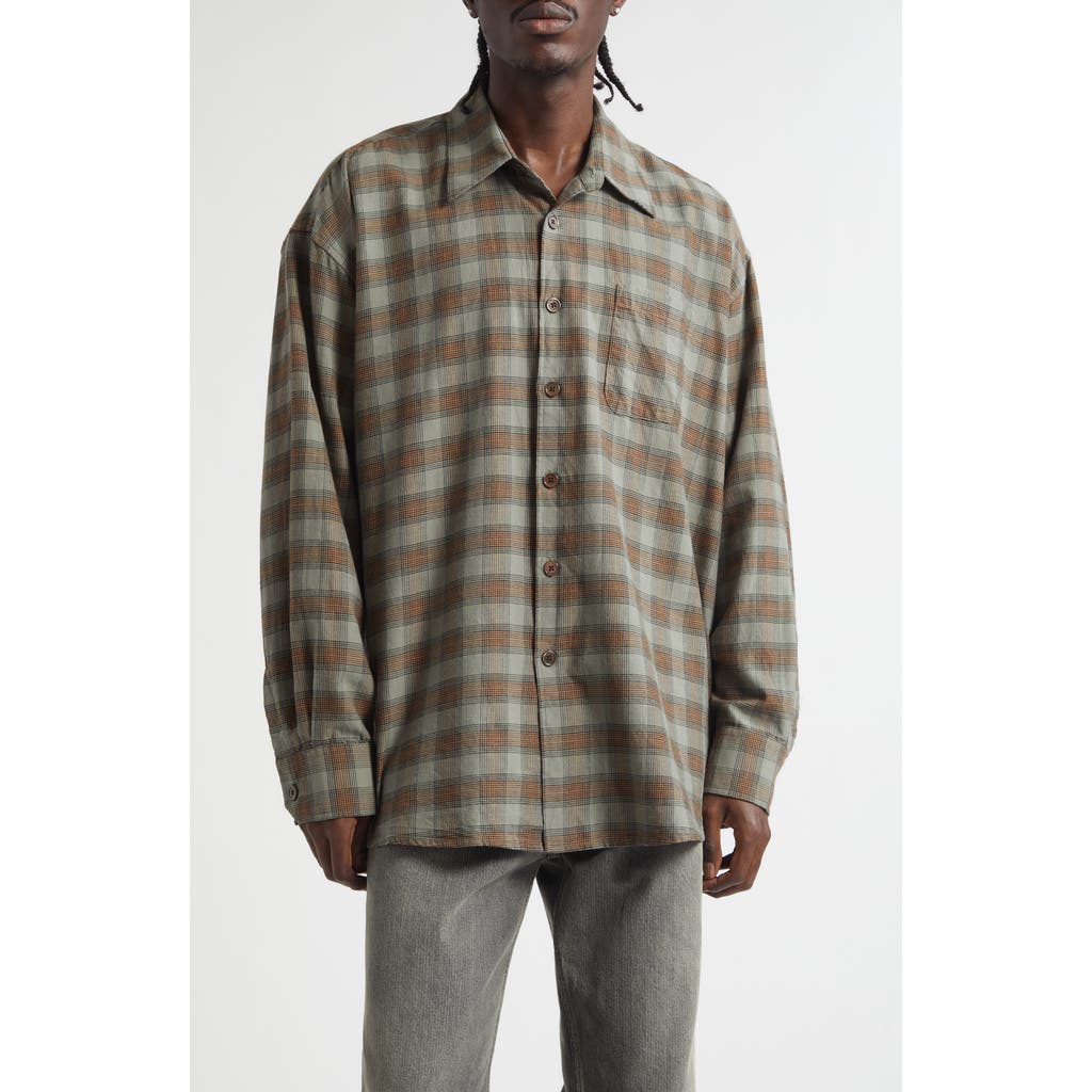 OUR LEGACY Borrowed Check Flannel Button-Up Shirt in Iowa Flannel Check  product