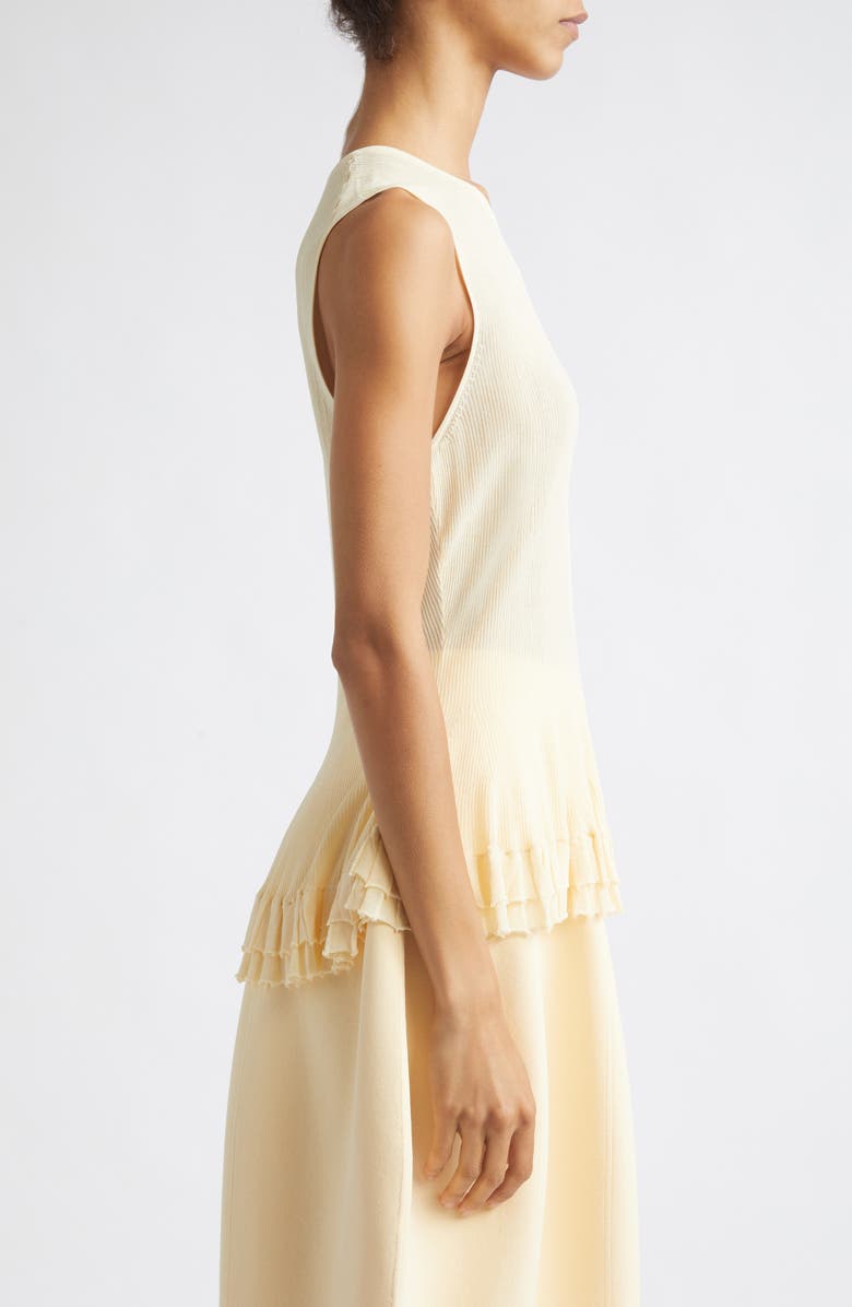 ASHLYN Bennett Ruffle Hem Sleeveless Sweater, Alternate, color, Cream