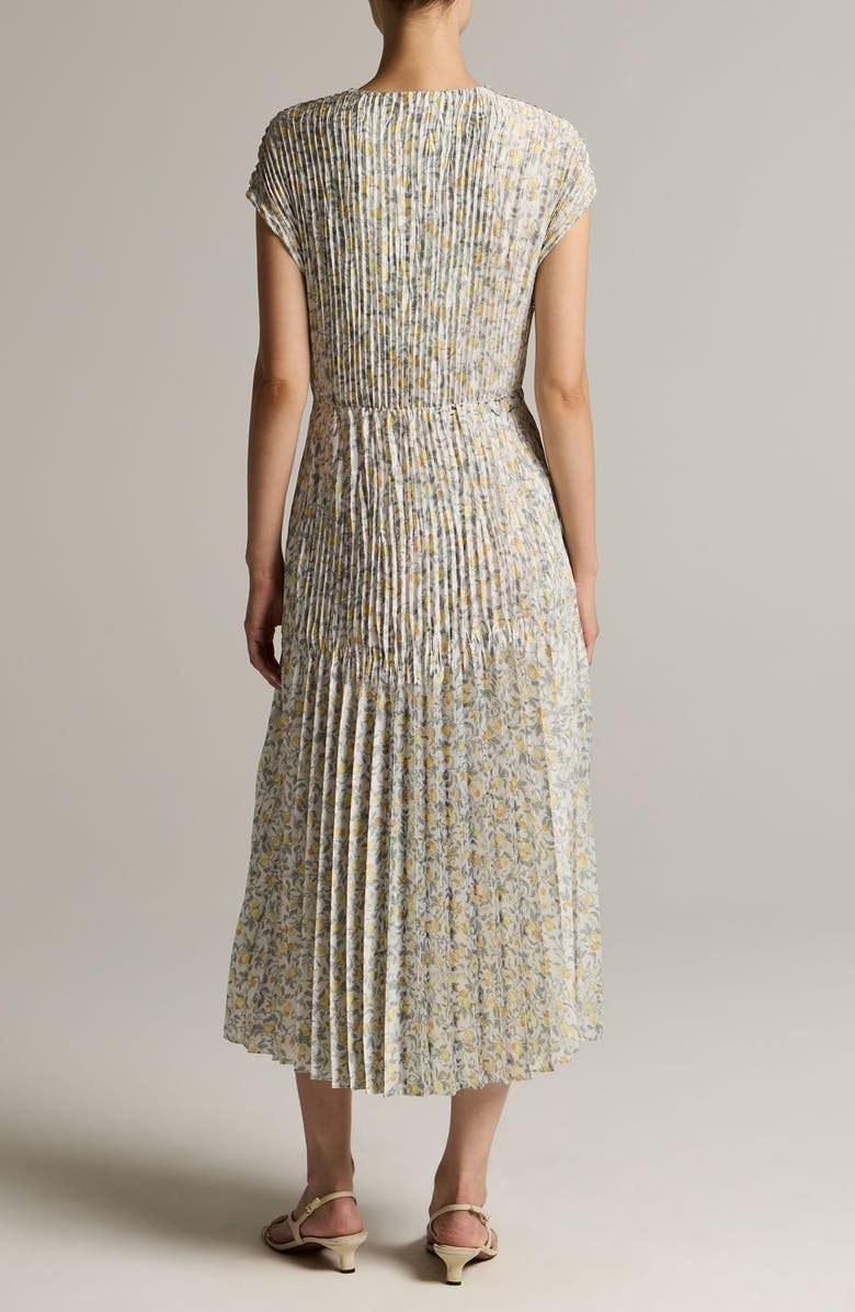 Vince Citrine Bloom Pleated Maxi Dress, Alternate, color, Off White/Sun