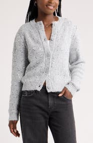 BP. Sequin Bouclé Cardigan