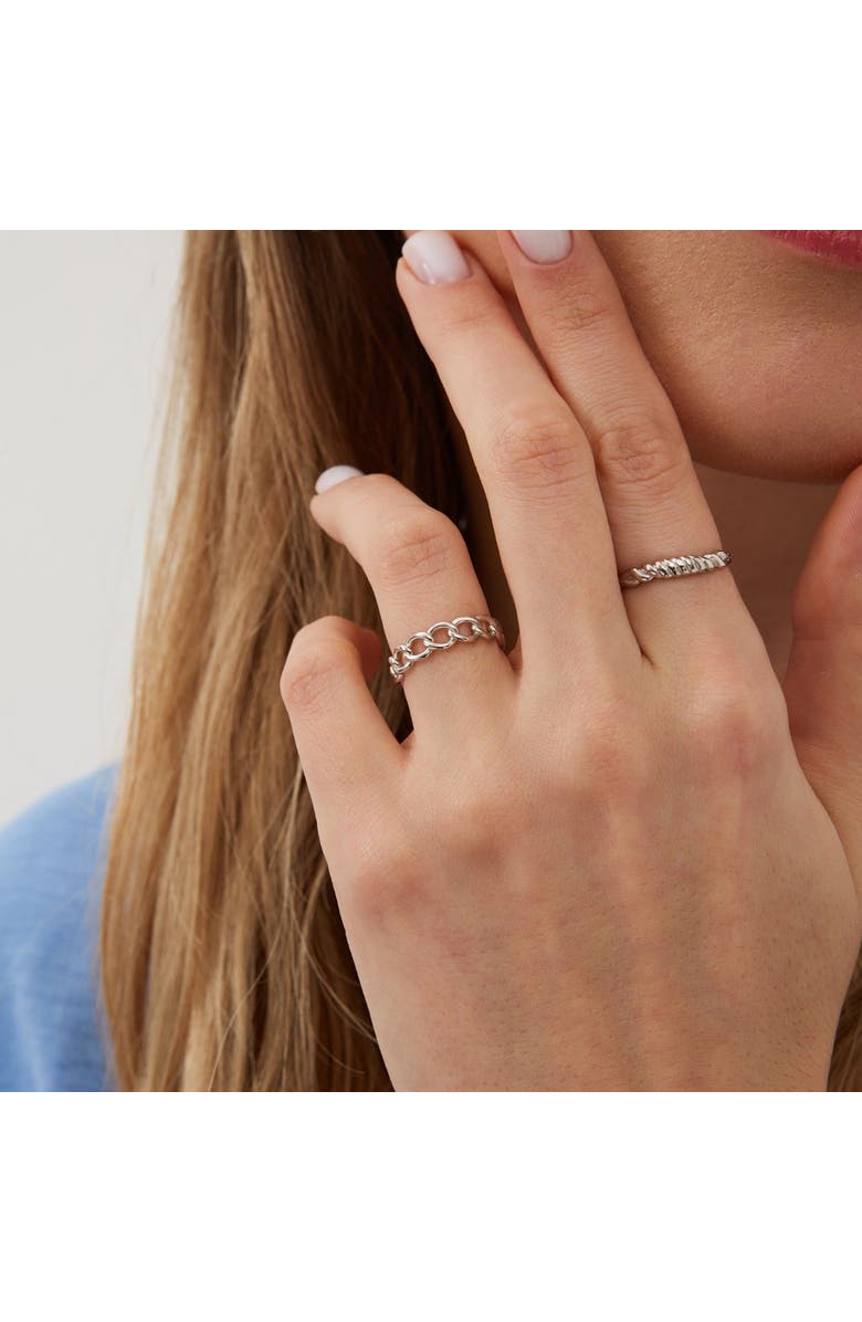 Spero London Sterling Silver Chain Ring, Alternate, color, Silver