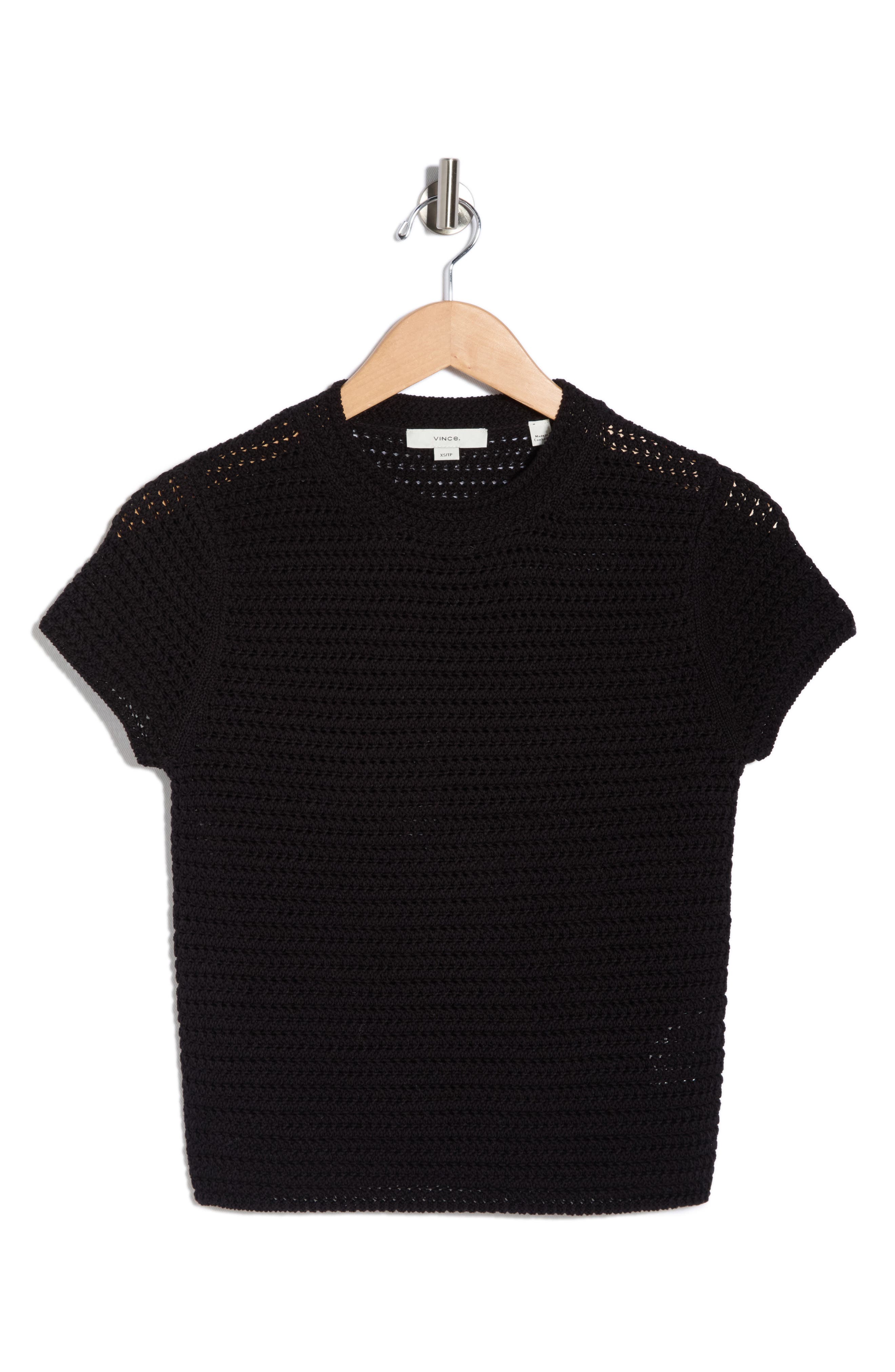 Vince Cotton Crochet Crewneck T-Shirt
