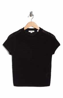 Vince Cotton Crochet Crewneck T-Shirt