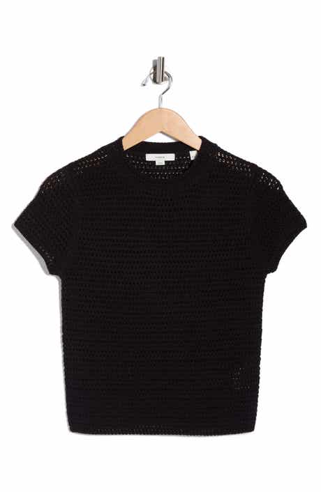 Vince Cotton Crochet Crewneck T-Shirt