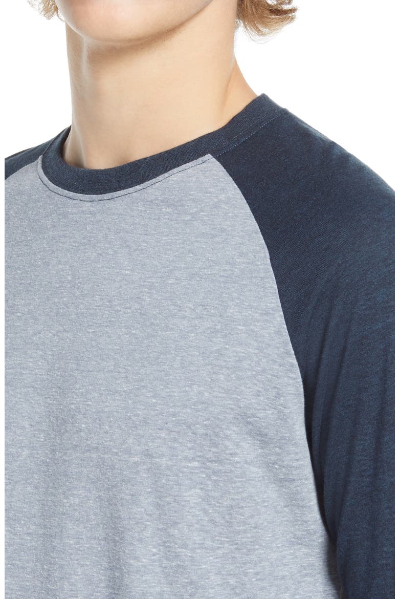 Raglan Long Sleeve Crewneck T-Shirt, Alternate, color, CHINA BLUE/ MIDNIGHT