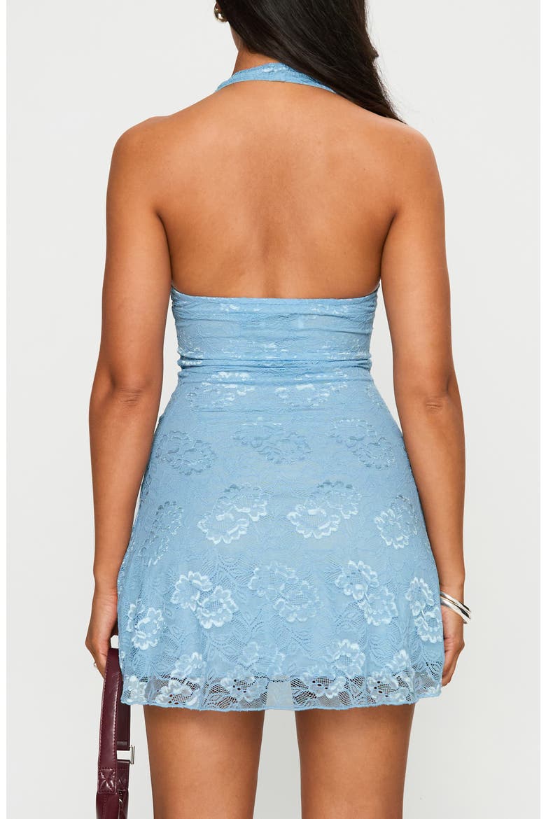 Sonella Lace Halter Minidress, Alternate, color, BLUE