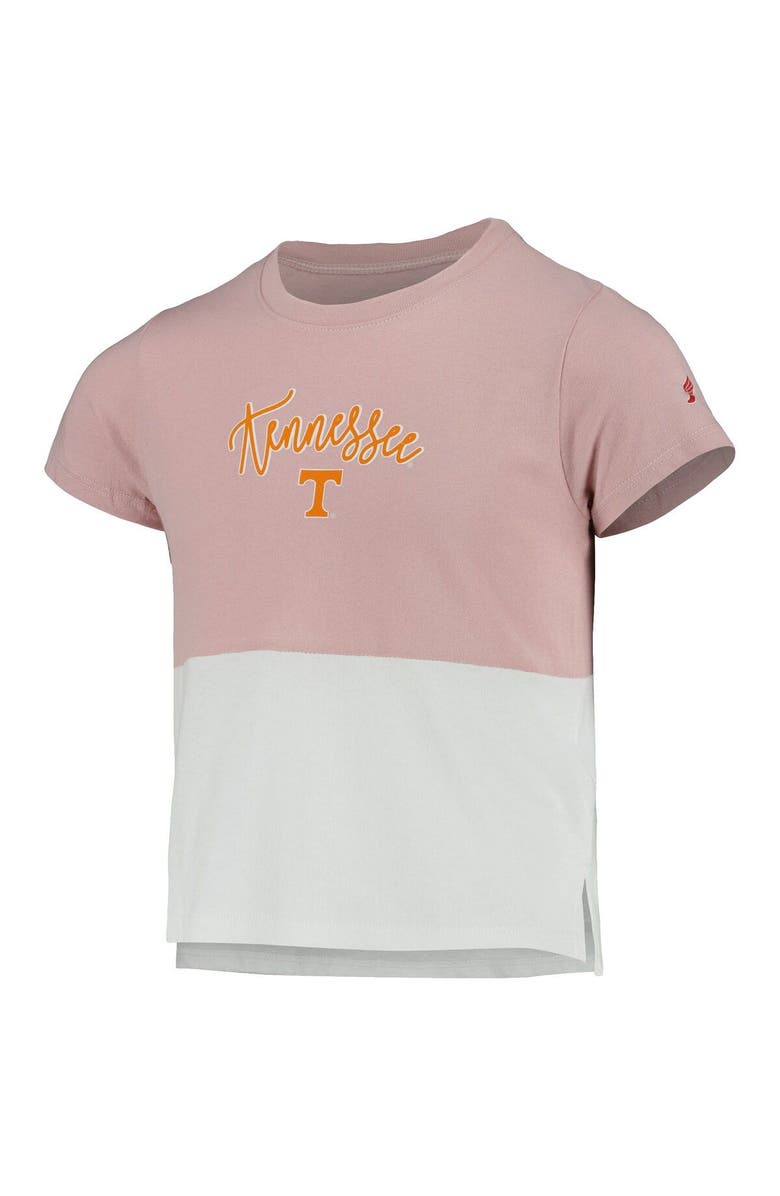 LEAGUE COLLEGIATE WEAR Girls Youth League Collegiate Wear Pink/White Tennessee Volunteers Colorblocked T-Shirt, Alternate, color, 