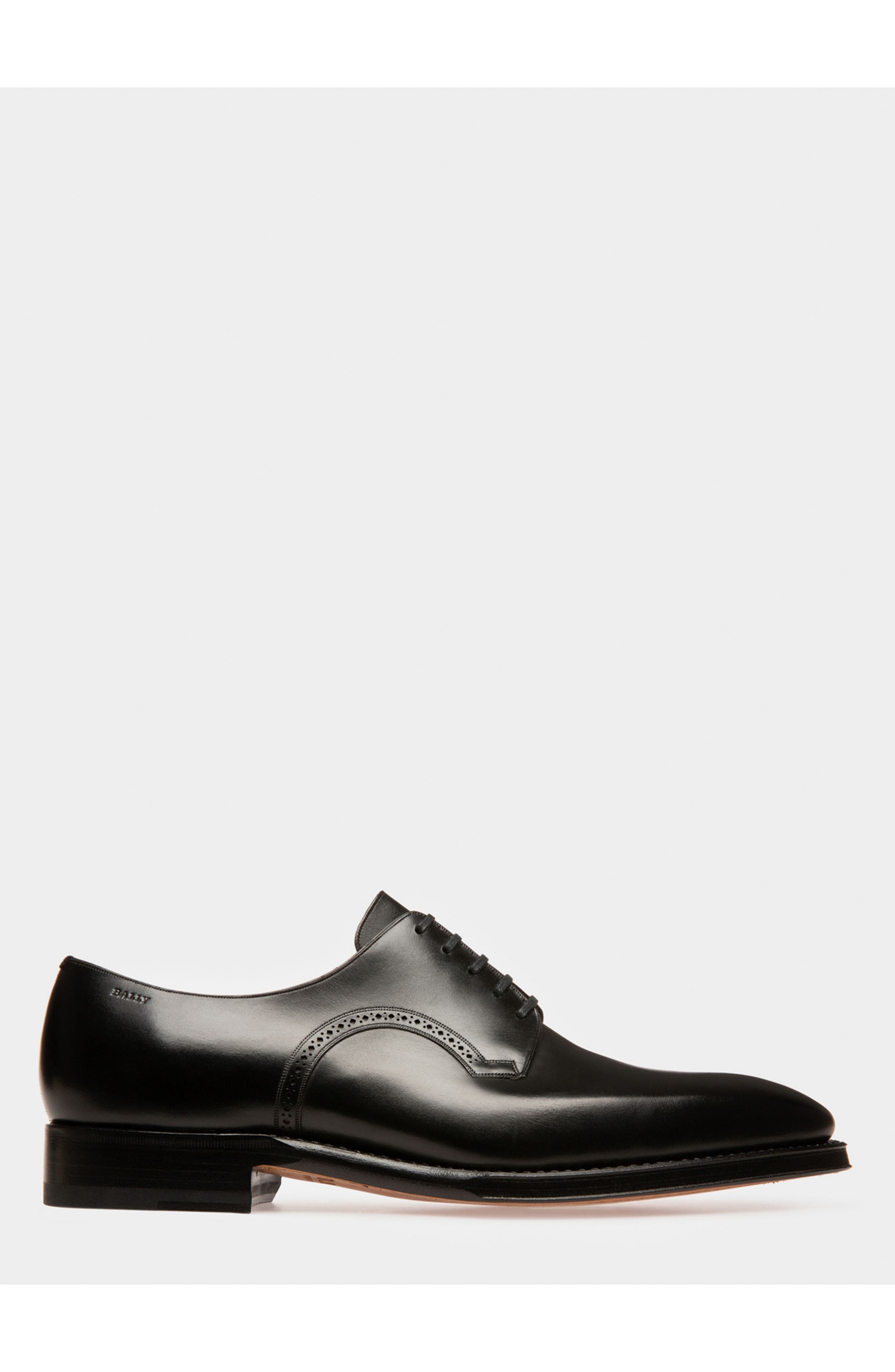Bally Scamardo Men's Leather Derby Lace-Up Shoe, Main, color, Black