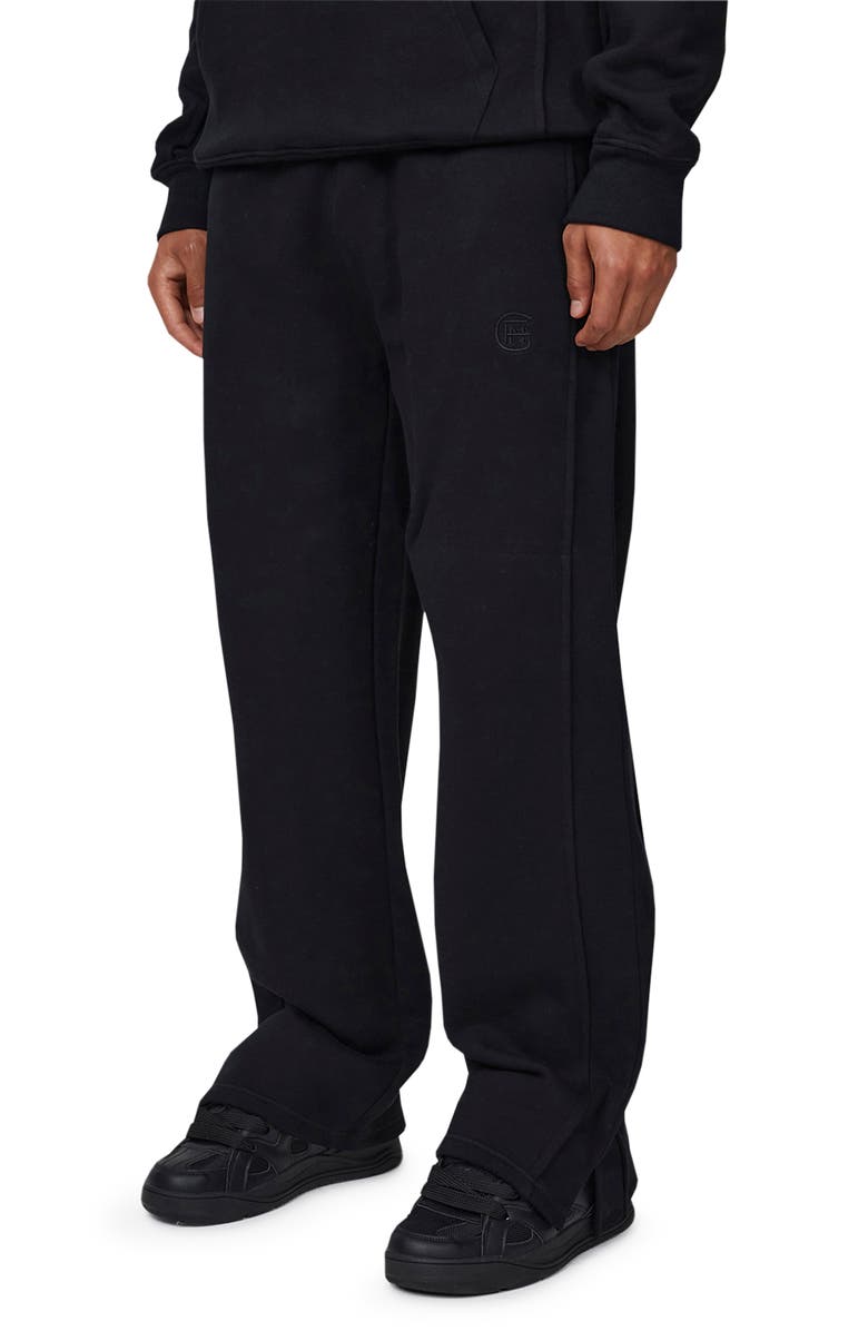 Good For Nothing Ribbed Emblem Split Hem Men Baggy Jogger, Alternate, color, 